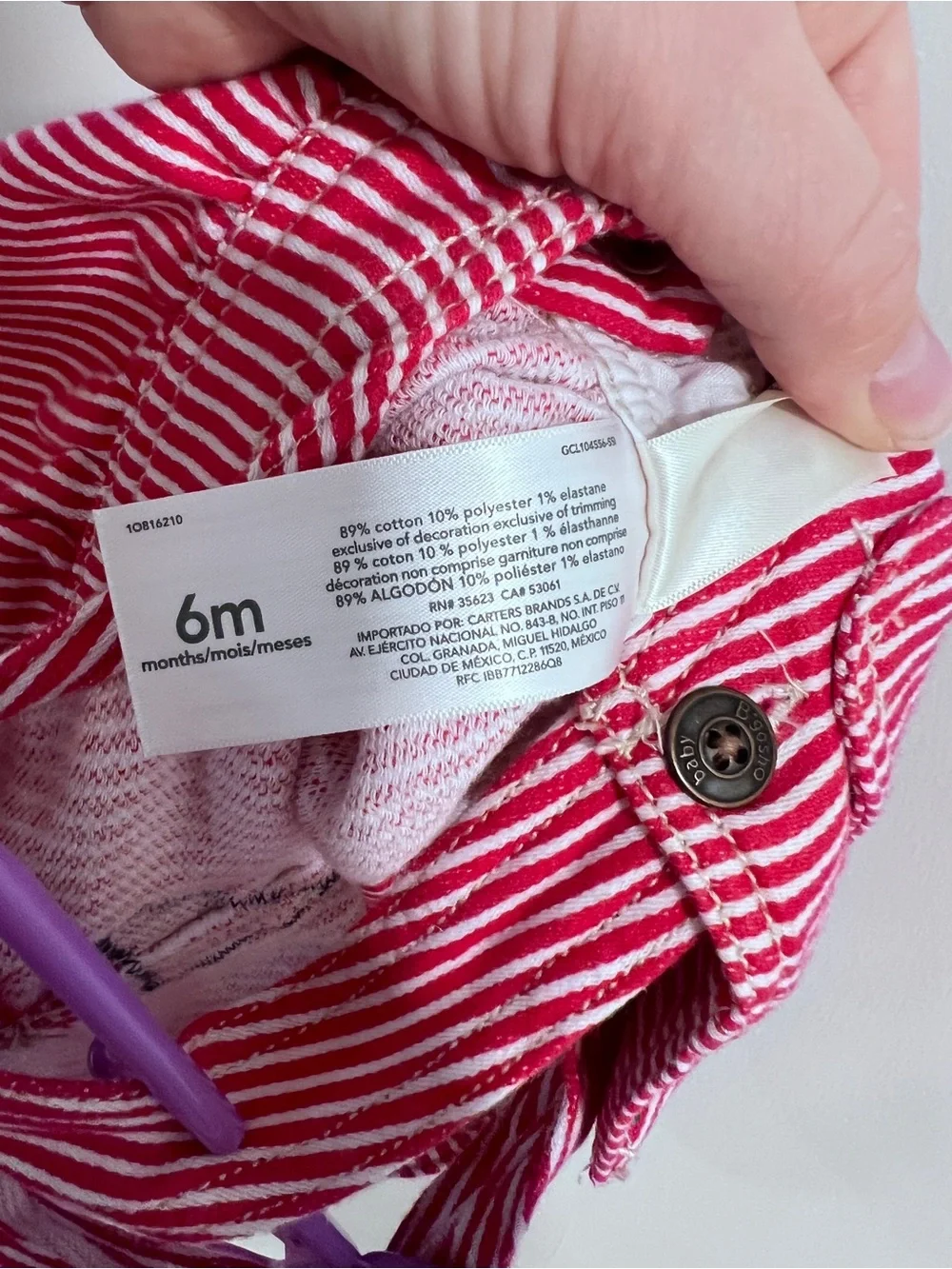 OshKosh B'gosh Red and White Striped heart Dress - 6 months